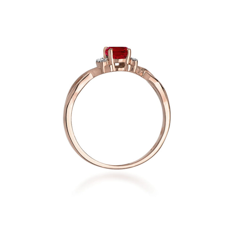 Inel Aur 14K cu Rubin 0.60 ct si Diamante Naturale 0.05 ct, imaginea 10 din 10
