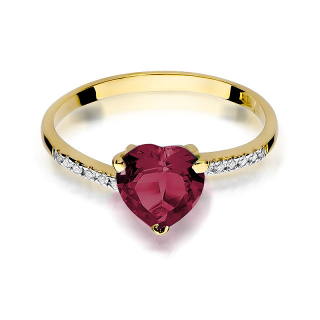 Inel Aur 14K cu Rubin 1.70 ct si Diamante Naturale 0.06 ct, imaginea 2 din 10