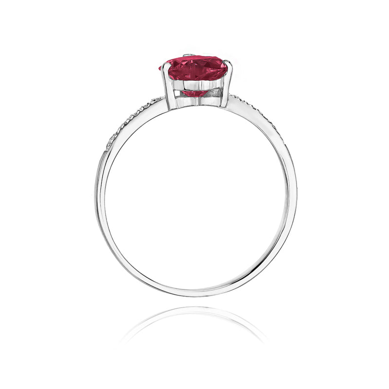 Inel Aur 14K cu Rubin 1.70 ct si Diamante Naturale 0.06 ct, imaginea 7 din 10