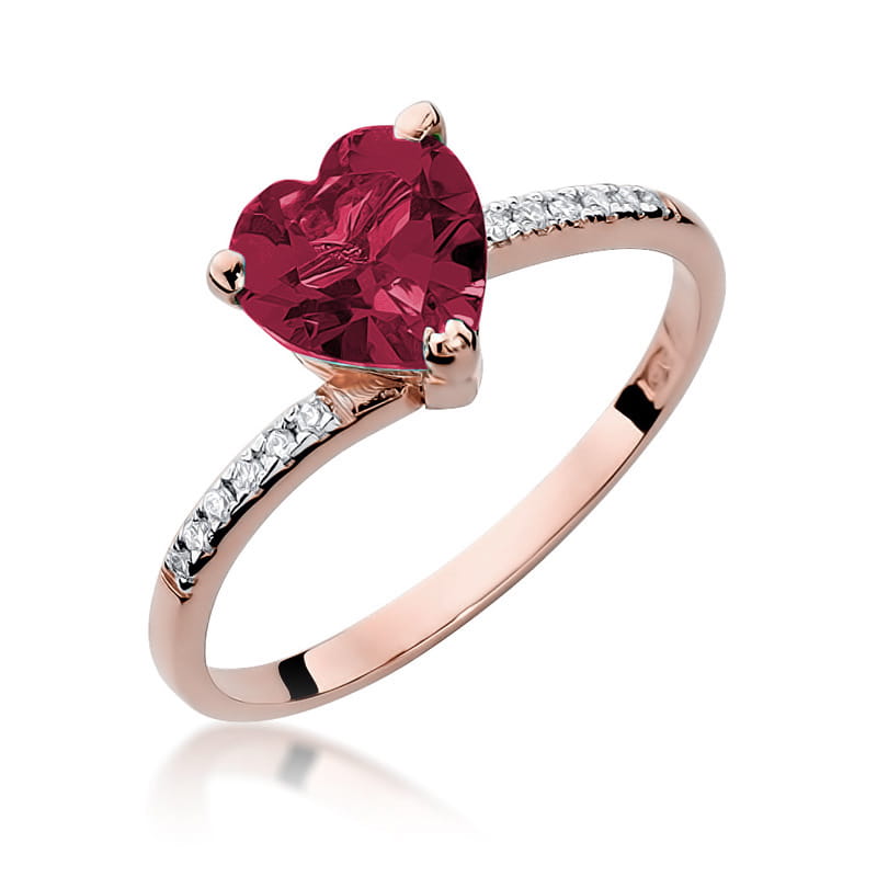 Inel Aur 14K cu Rubin 1.70 ct si Diamante Naturale 0.06 ct, imaginea 8 din 10