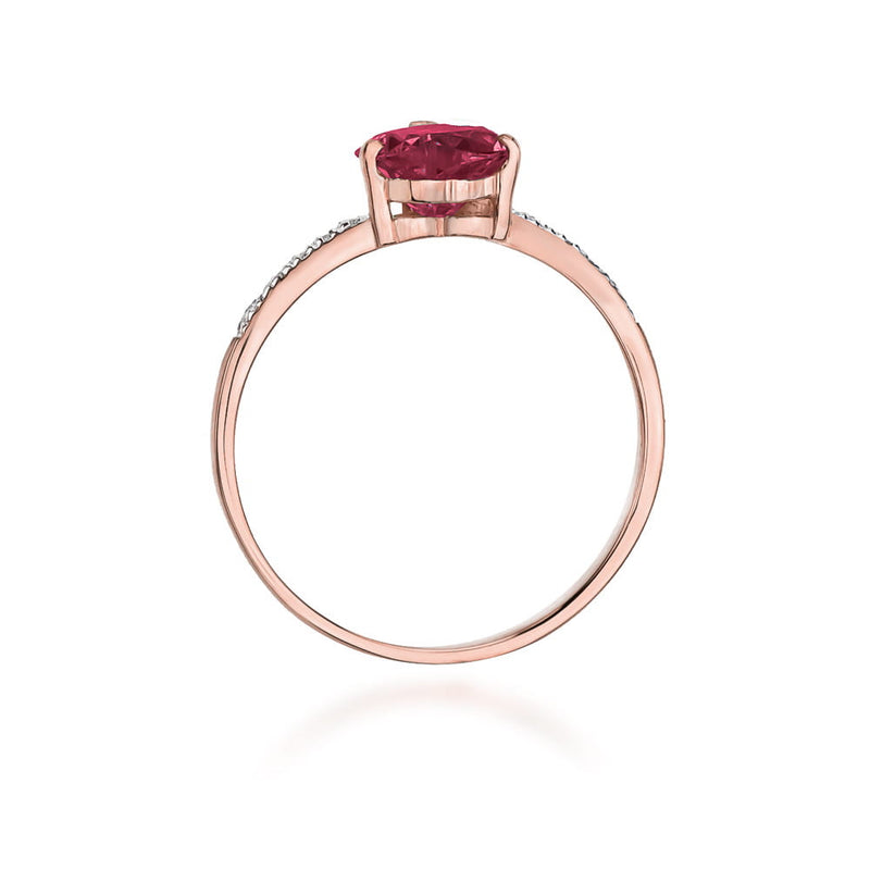 Inel Aur 14K cu Rubin 1.70 ct si Diamante Naturale 0.06 ct, imaginea 10 din 10