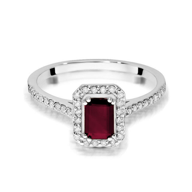 Inel Aur 14K cu Rubin 0.80 ct si Diamante Naturale 0.19 ct, imaginea 6 din 10