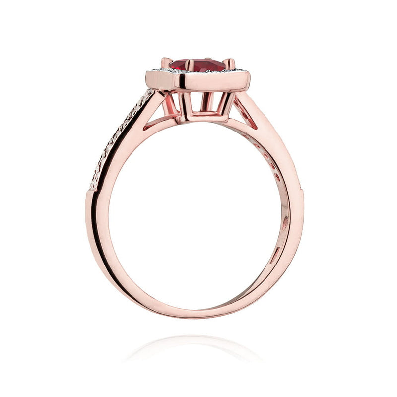 Inel Aur 14K cu Rubin 0.80 ct si Diamante Naturale 0.19 ct, imaginea 10 din 10