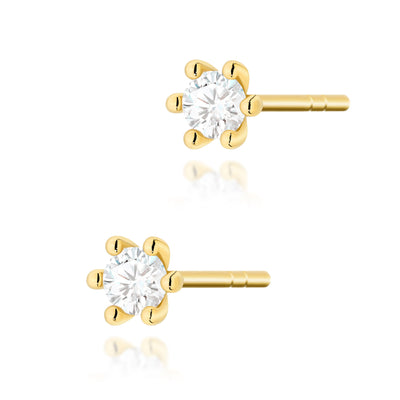 Cercei Aur 14K cu Diamant Natural 0.10 ct