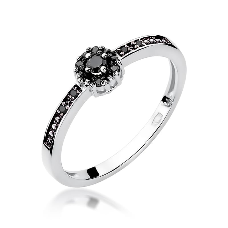 Inel Aur 14K cu Diamante Naturale Negre 0.09 ct, imaginea 5 din 11
