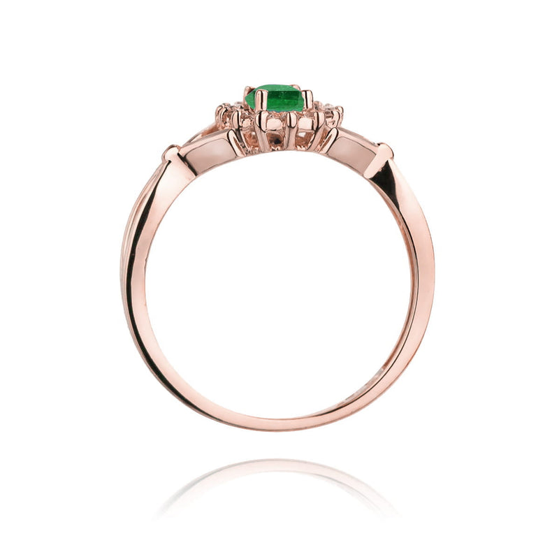 Inel Aur 14K cu Smarald 0.80 ct si Diamante Naturale 0.28 ct, imaginea 10 din 10