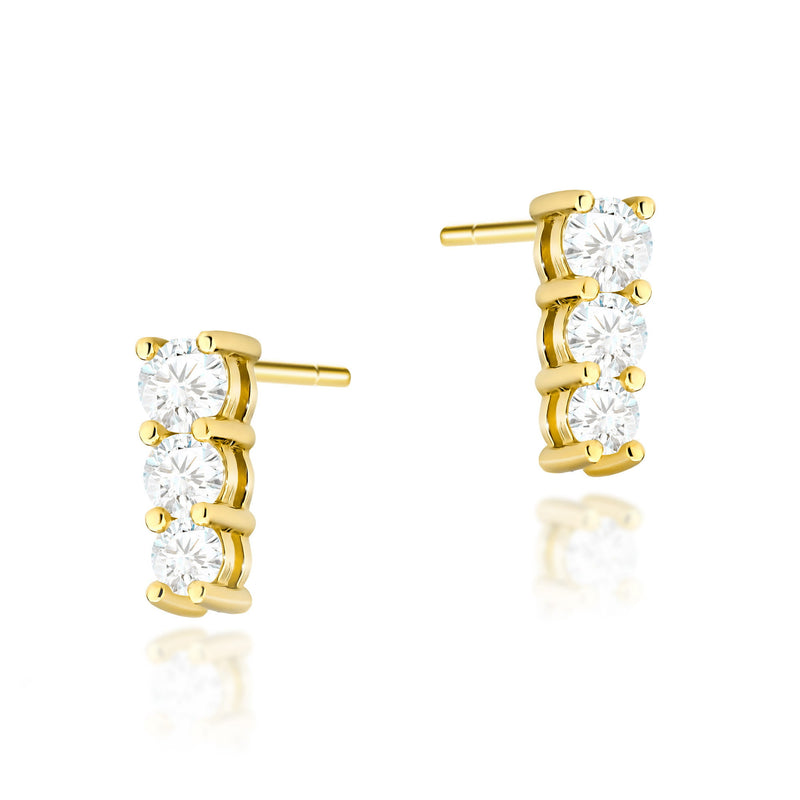 Cercei Aur 14K cu Diamante Naturale 0.82 ct — Aur galben
