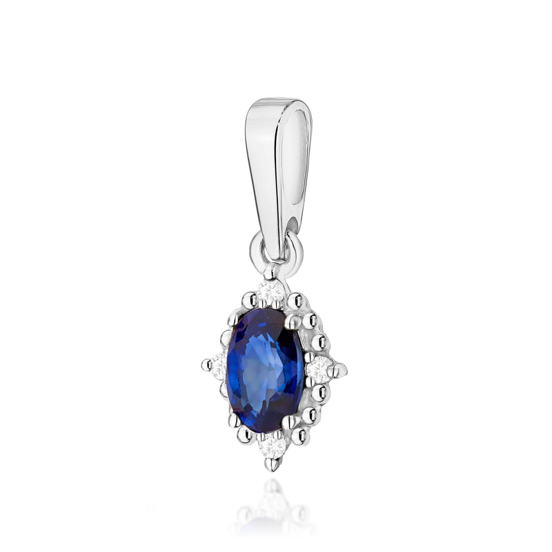 Pandantiv Aur 14K cu Safir 0.30 ct si Diamante Naturale 0.02 ct, imaginea 6 din 7