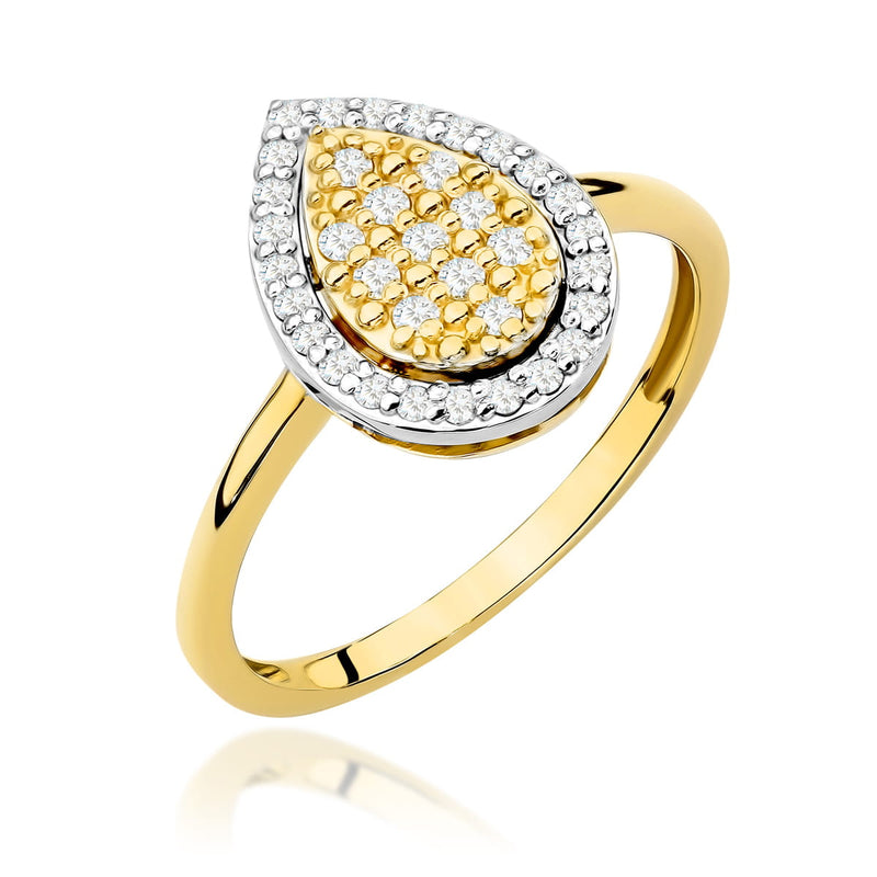 Inel Aur 14K cu Diamante Naturale 0.22 ct — Aur galben