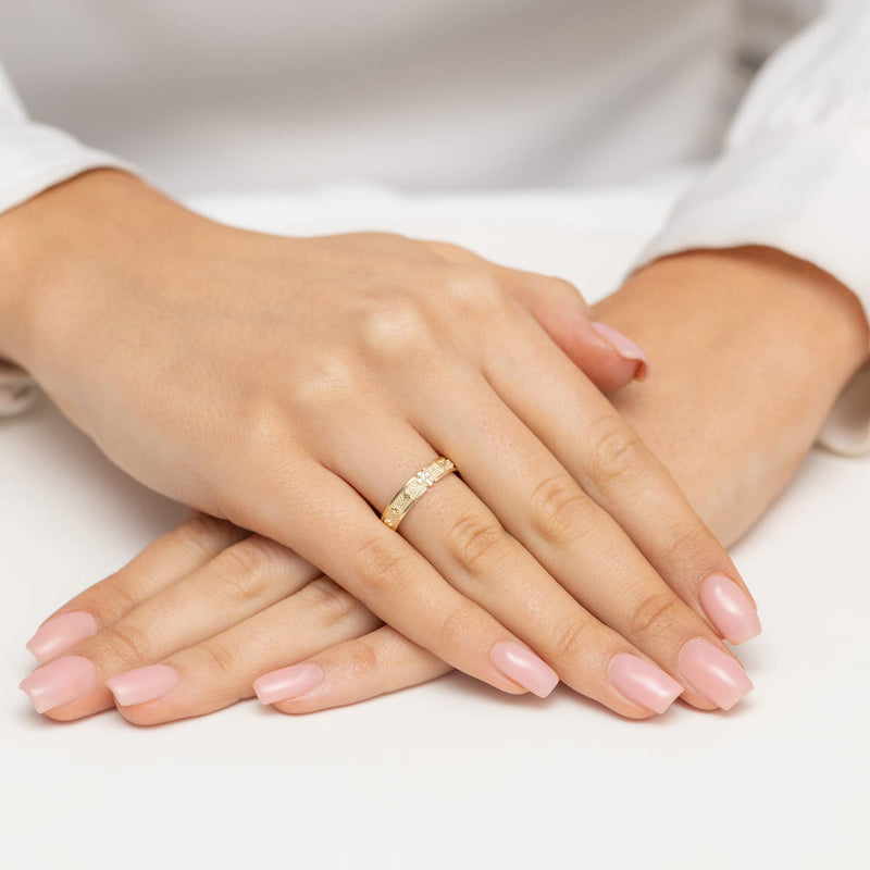 Inel Aur 14K cu Diamant Natural 0.01 ct, imaginea 3 din 9
