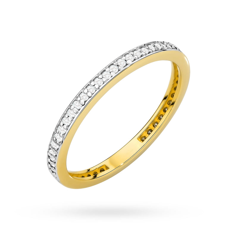 Inel Aur 14K cu Diamant Natural — Aur galben