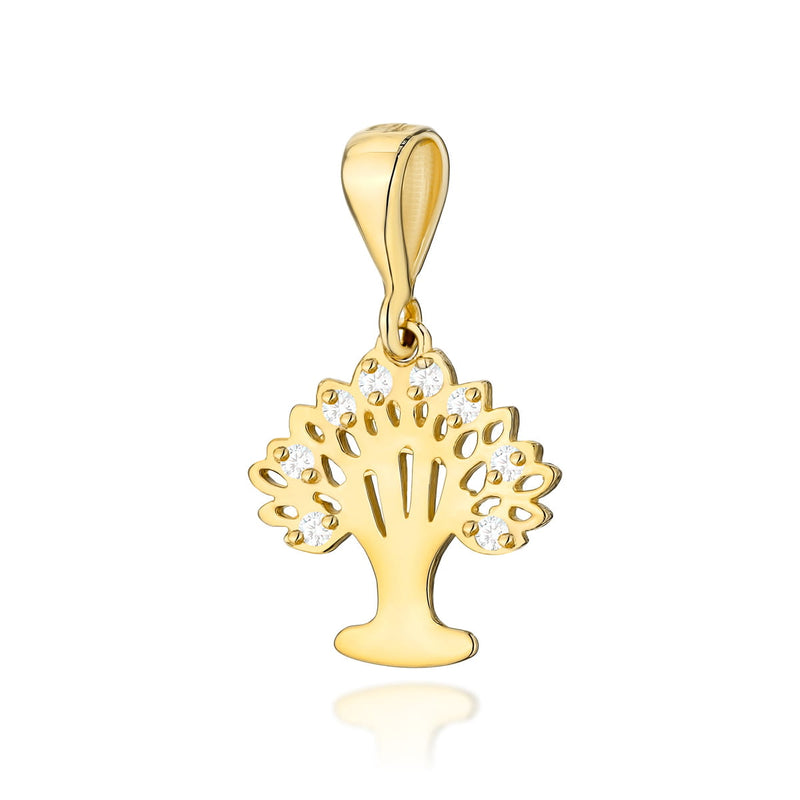 Pandantiv Aur 14K cu Diamante Naturale 0.07 ct — Aur galben
