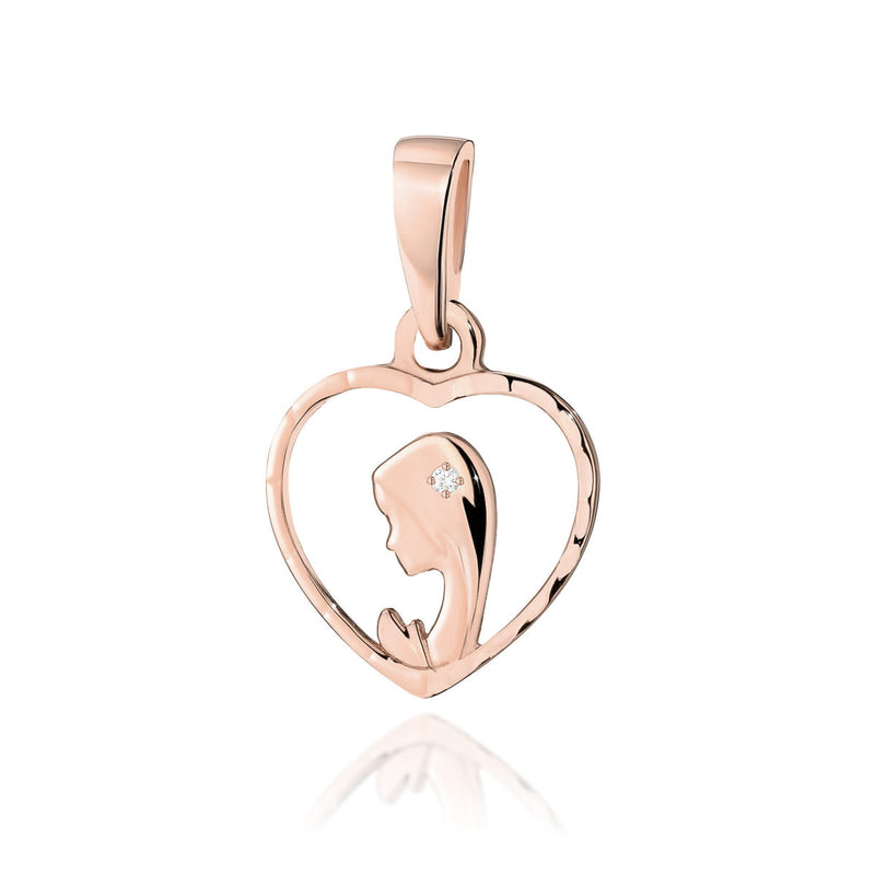 Pandantiv Aur 14K cu Diamant Natural 0.01 ct, imaginea 3 din 6