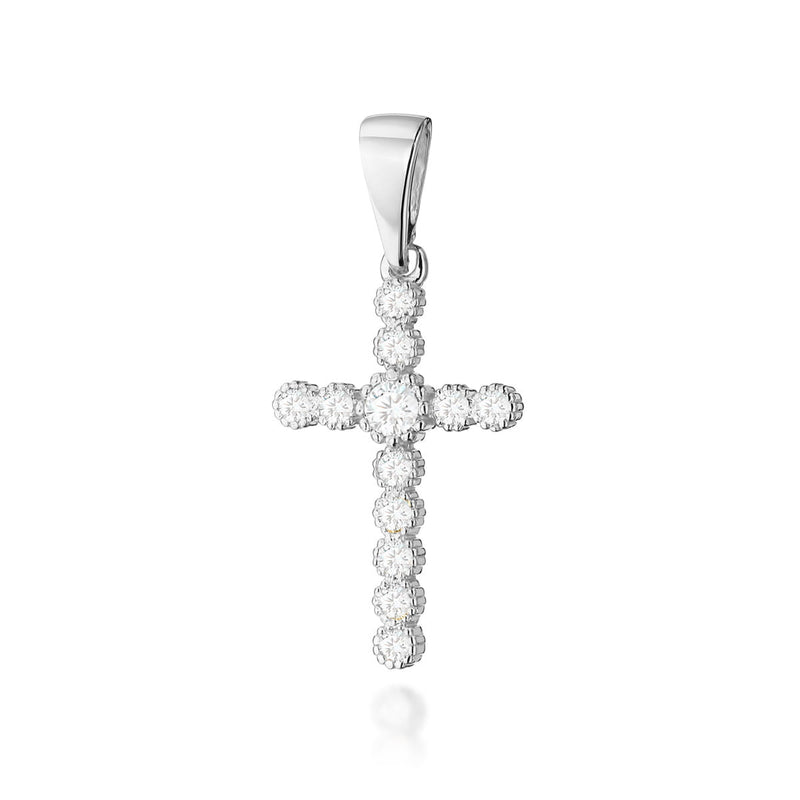 Pandantiv Cruce Aur 14 K cu Diamante 0.32 ct, imaginea 4 din 8
