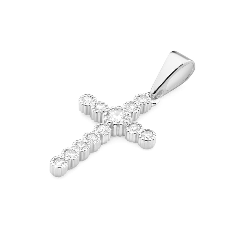 Pandantiv Cruce Aur 14 K cu Diamante 0.32 ct, imaginea 5 din 8