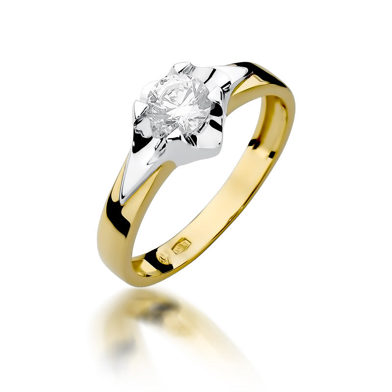 Inel Aur 14K cu Diamant Natural 0.50 ct — Aur galben