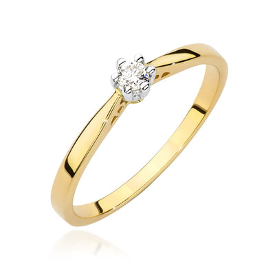 Inel Aur 14K cu Diamant Natural 0.08 ct