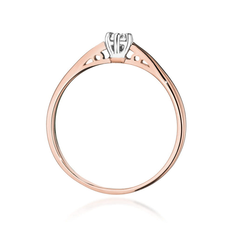 Inel Aur 14K cu Diamant Natural 0.08 ct, imaginea 11 din 12