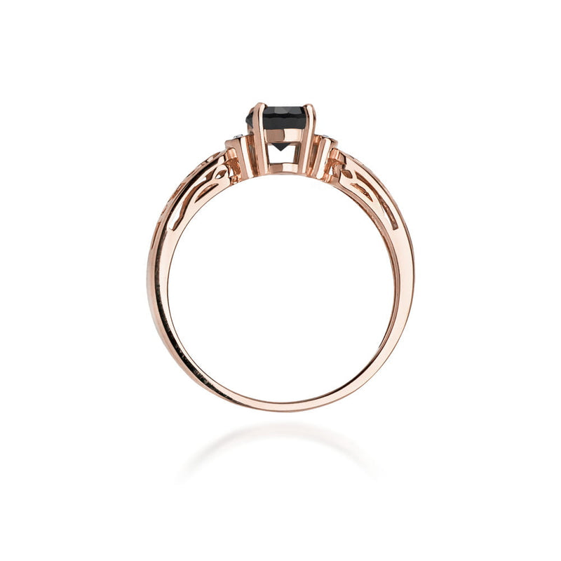 Inel Aur 14K cu Diamante Naturale Albe si Negre 0.52 ct, imaginea 7 din 10