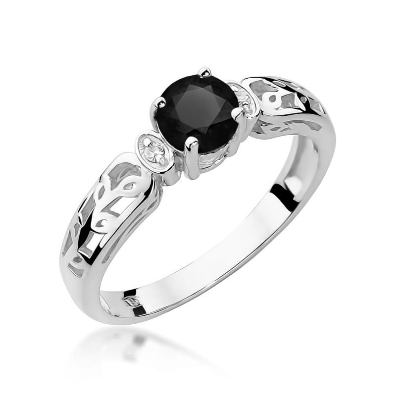 Inel Aur 14K cu Diamante Naturale Albe si Negre 0.52 ct, imaginea 8 din 10