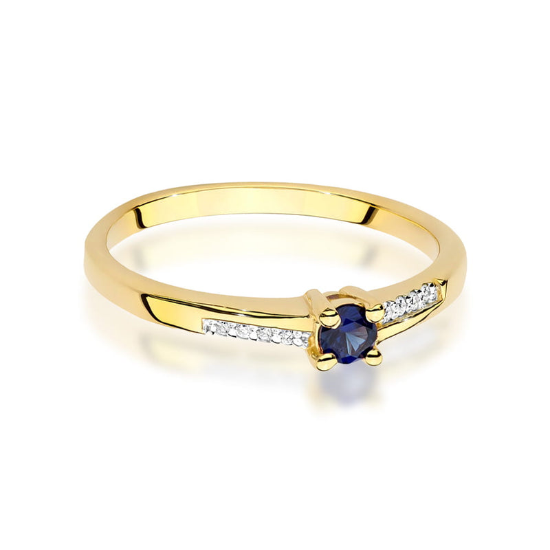 Inel Aur 14K cu Safir 0.15 ct si Diamante Naturale 0.04 ct, imaginea 2 din 10