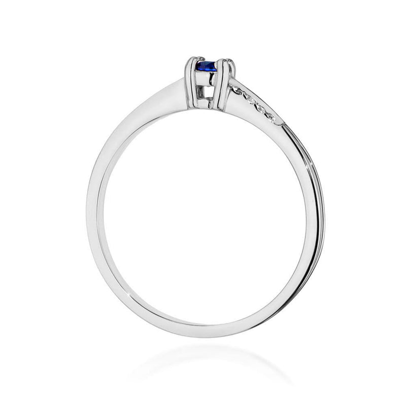 Inel Aur 14K cu Safir 0.15 ct si Diamante Naturale 0.04 ct, imaginea 7 din 10