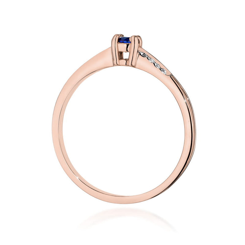 Inel Aur 14K cu Safir 0.15 ct si Diamante Naturale 0.04 ct, imaginea 10 din 10