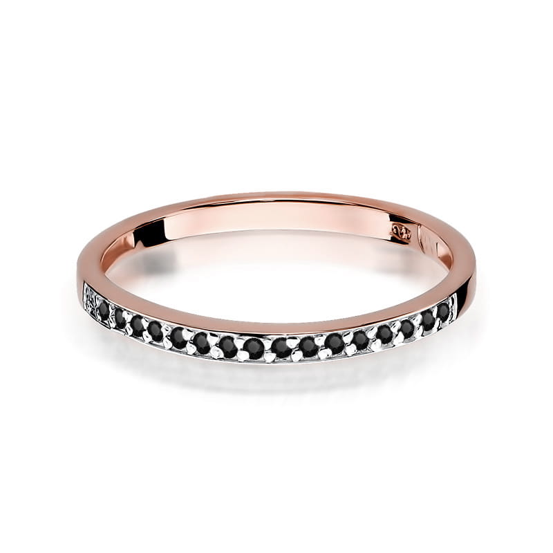 Inel Aur 14K cu Diamante Naturale Negre 0.09 ct, imaginea 9 din 11