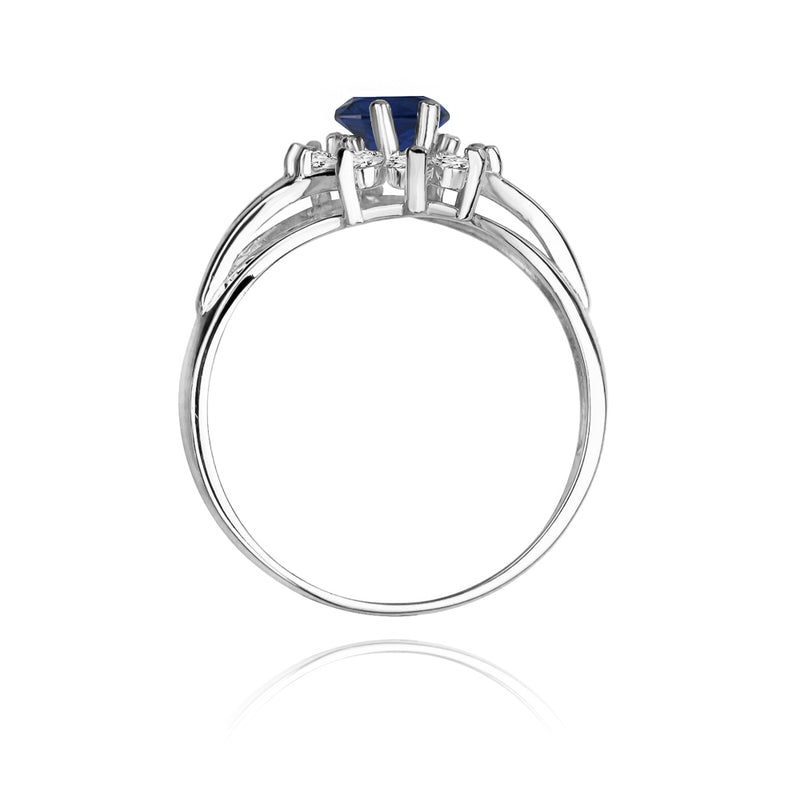 Inel Aur 14K cu Safir 0.90 ct si Diamante Naturale 0.30 ct, imaginea 7 din 10