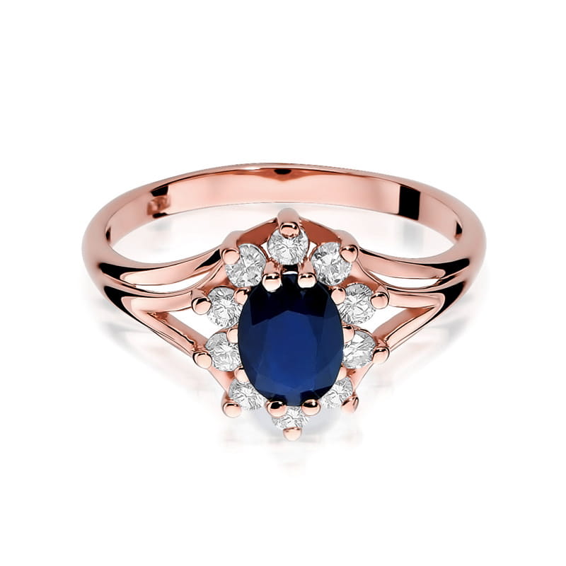 Inel Aur 14K cu Safir 0.90 ct si Diamante Naturale 0.30 ct, imaginea 9 din 10