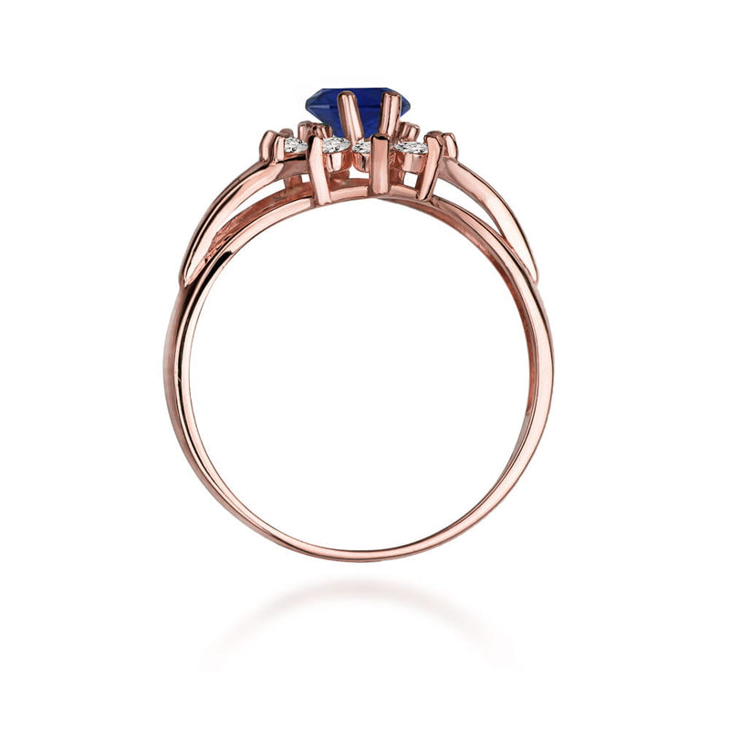 Inel Aur 14K cu Safir 0.90 ct si Diamante Naturale 0.30 ct, imaginea 10 din 10