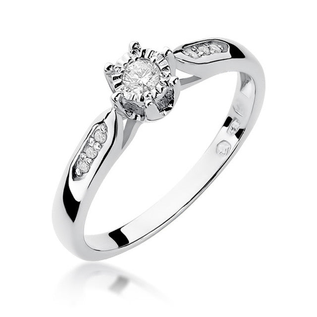 Inel Aur 14K cu Diamante Naturale 0.13 ct, imaginea 5 din 10
