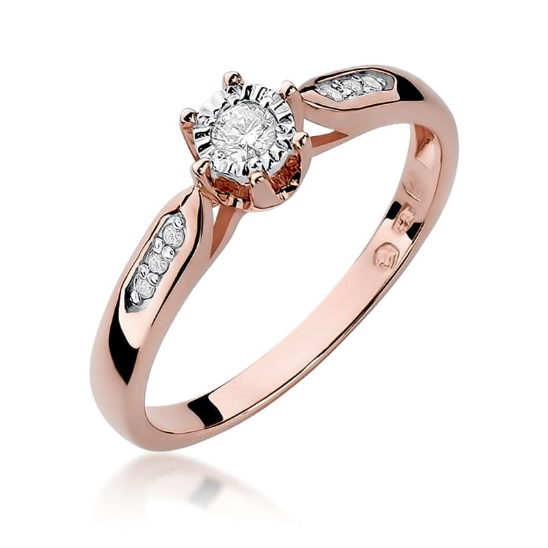 Inel Aur 14K cu Diamante Naturale 0.13 ct, imaginea 8 din 10