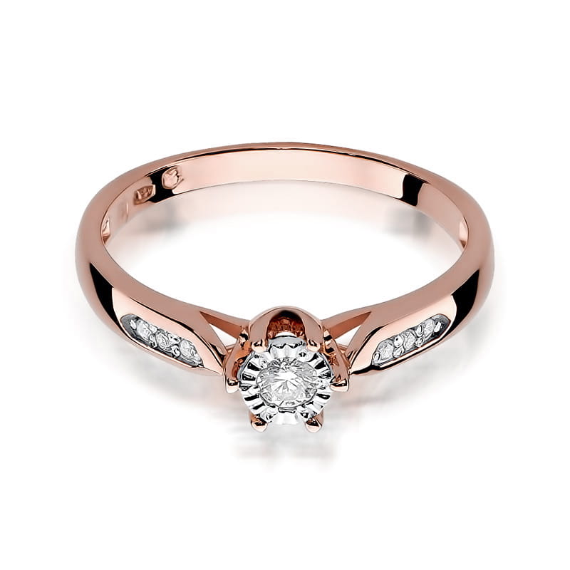 Inel Aur 14K cu Diamante Naturale 0.13 ct, imaginea 9 din 10