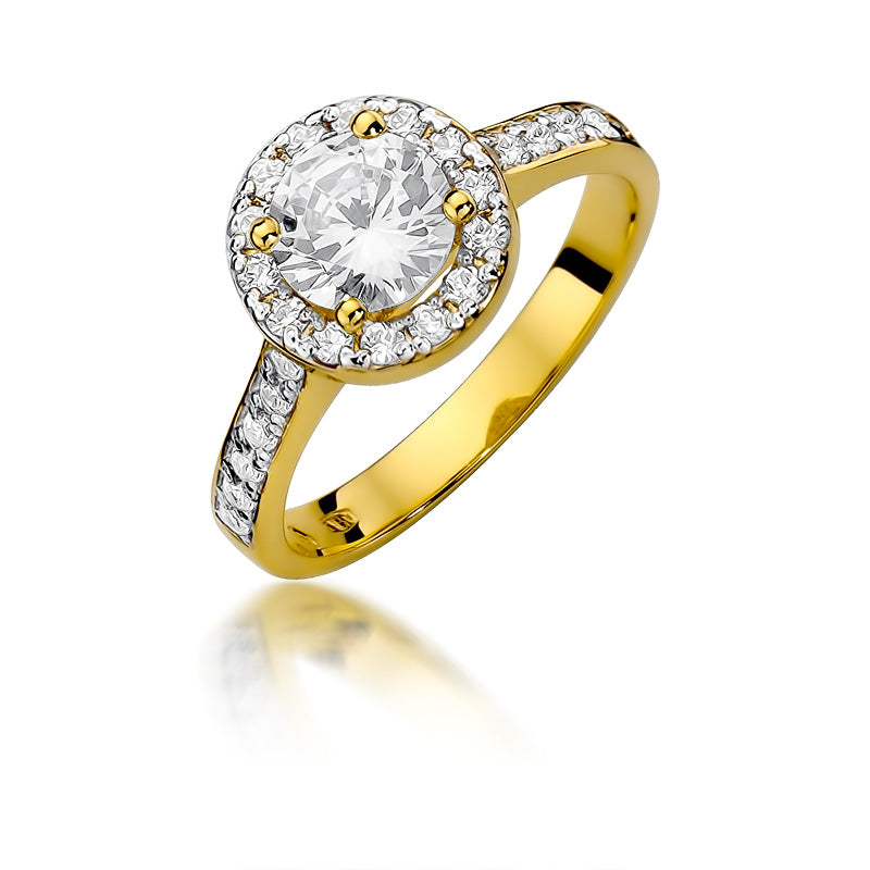 Inel Aur 14K cu Diamante de Laborator 1.38 ct — Aur galben