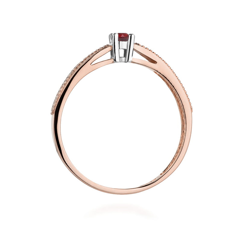 Inel Aur 14K cu Rubin 0.15 ct si Diamante Naturale 0.09 ct, imaginea 11 din 12