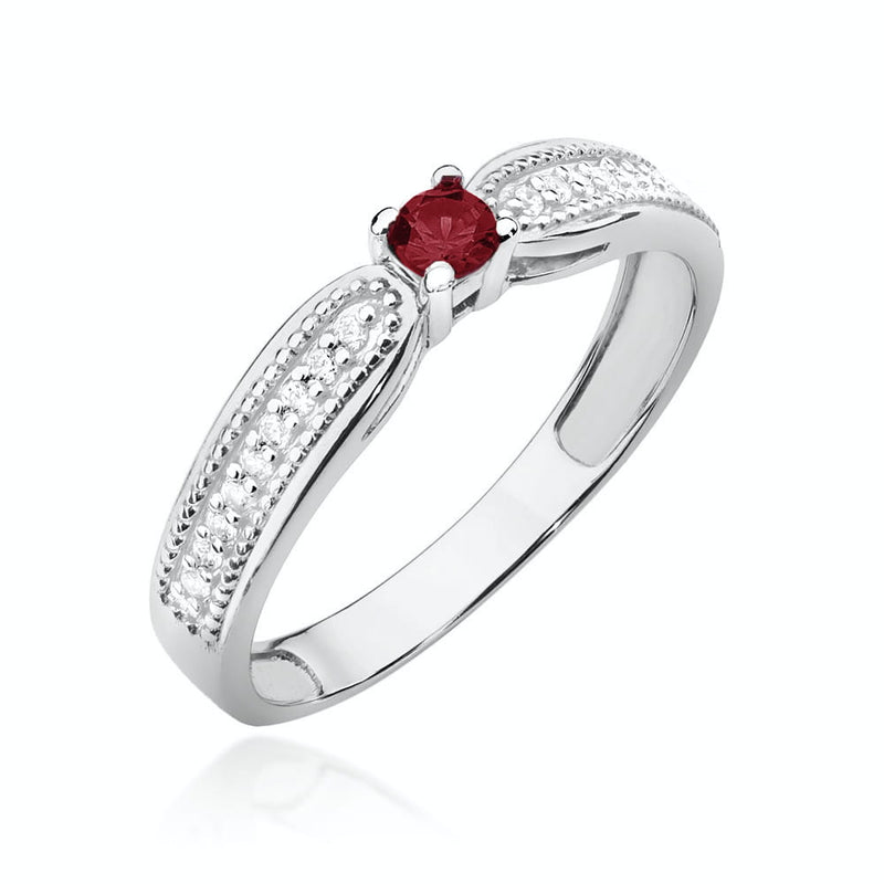 Inel Aur 14K cu Rubin 0.15 ct si Diamante Naturale 0.09 ct, imaginea 5 din 12