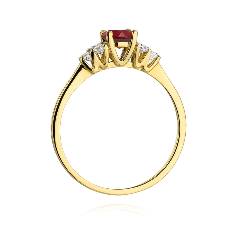 Inel Aur 14K cu Rubin 0.60 ct si Diamante Naturale 0.18 ct, imaginea 3 din 10