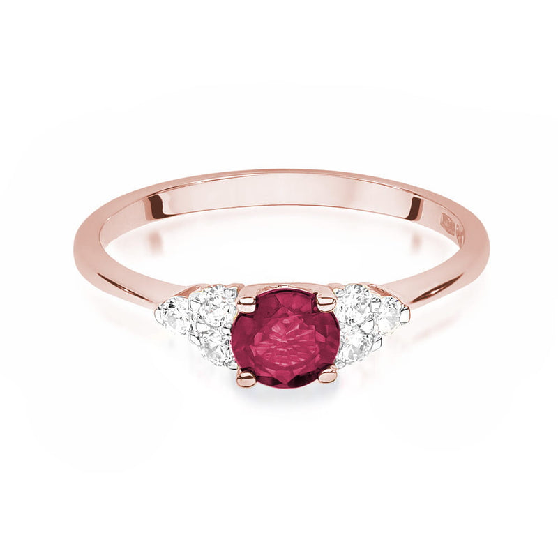 Inel Aur 14K cu Rubin 0.60 ct si Diamante Naturale 0.18 ct, imaginea 9 din 10
