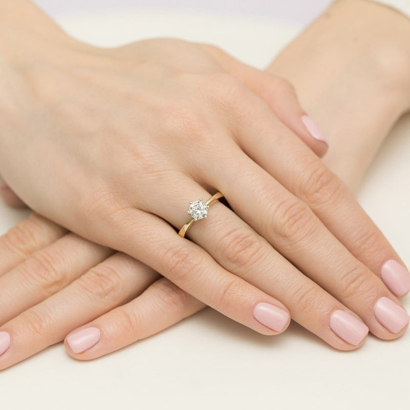 Inel Aur 14K cu Diamant Natural 0.70 ct, imaginea 4 din 12