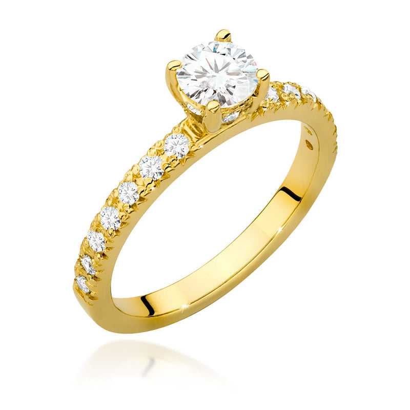 Inel Aur 14K cu Diamante Naturale 0.74 ct — Aur galben