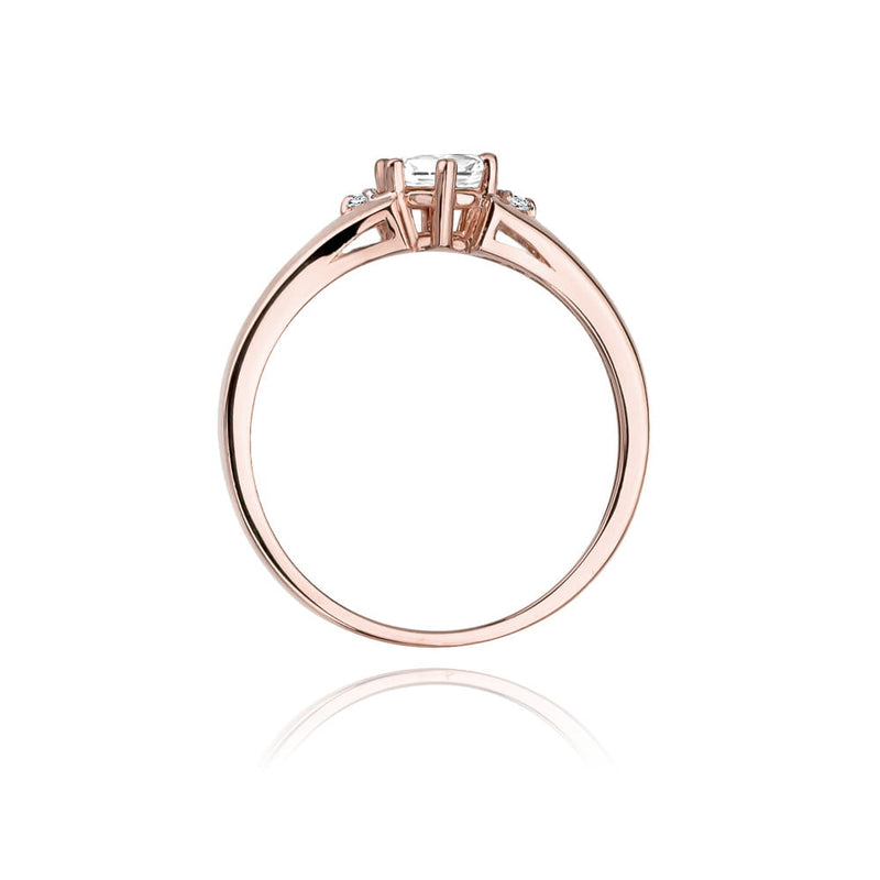 Inel Aur 14K cu White Sapphire 0.60 ct si Diamante Naturale 0.03 ct, imaginea 10 din 11