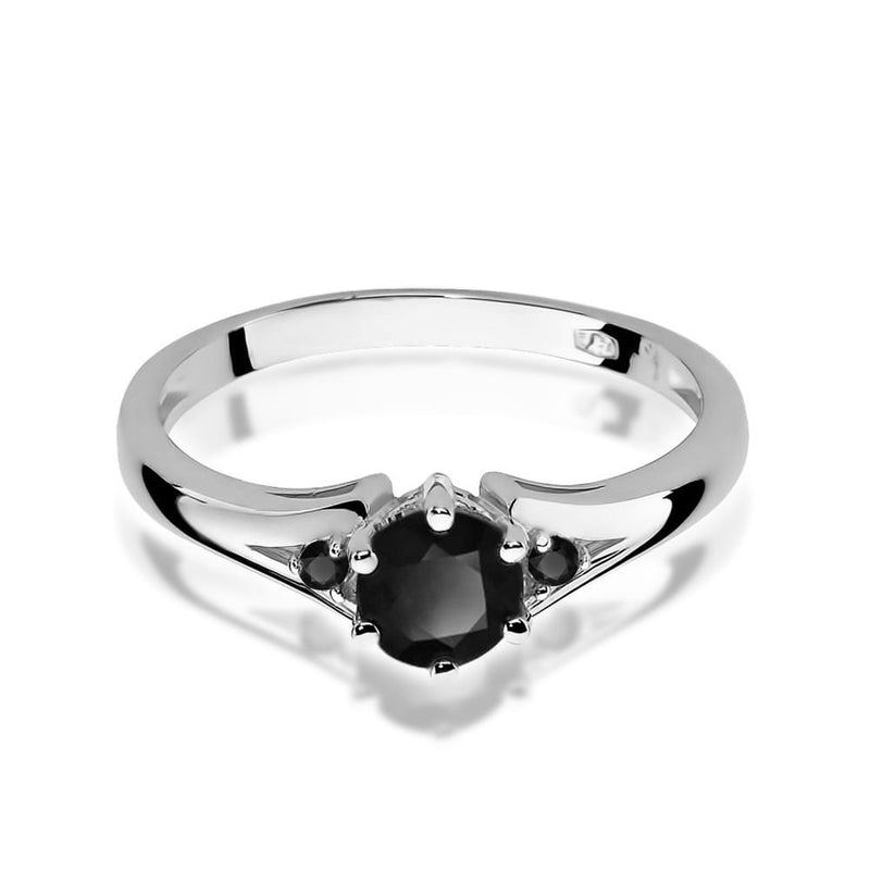 Inel Aur 14K cu Diamante Naturale Negre 0.53 ct, imaginea 5 din 8