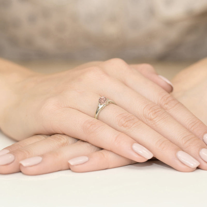 Inel Aur 14K cu Morganit 0.40 ct si Diamante Naturale 0.03 ct, imaginea 6 din 9