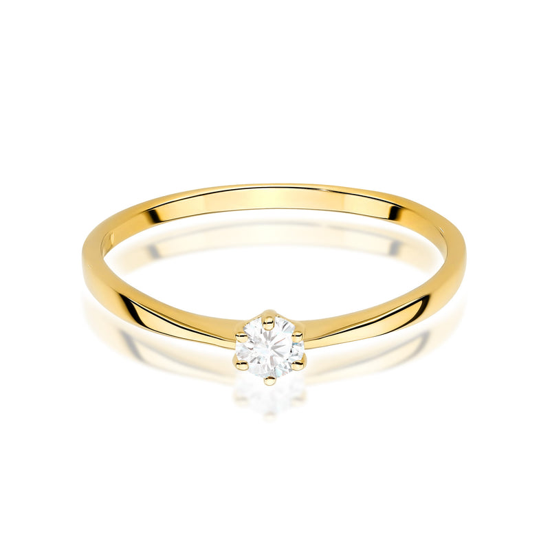 Inel Aur 14K cu Diamant Natural 0.15 ct, imaginea 2 din 11
