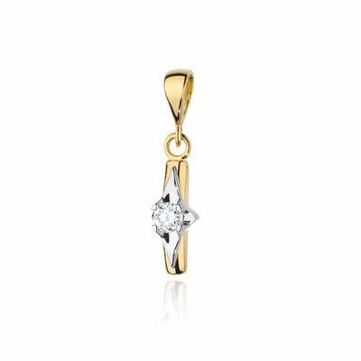 Pandantiv Aur 14K cu Diamant Natural 0.20 ct