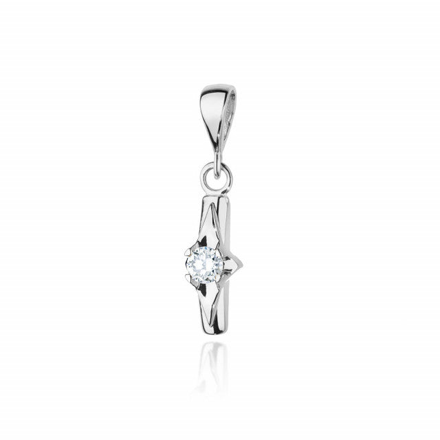 Pandantiv Aur 14K cu Diamant Natural 0.20 ct, imaginea 2 din 4