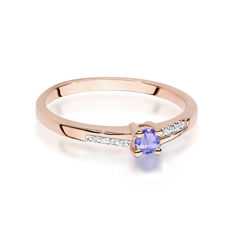 Inel Aur 14K cu Tanzanit 0.15 ct si Diamante Naturale 0.04 ct, imaginea 10 din 12