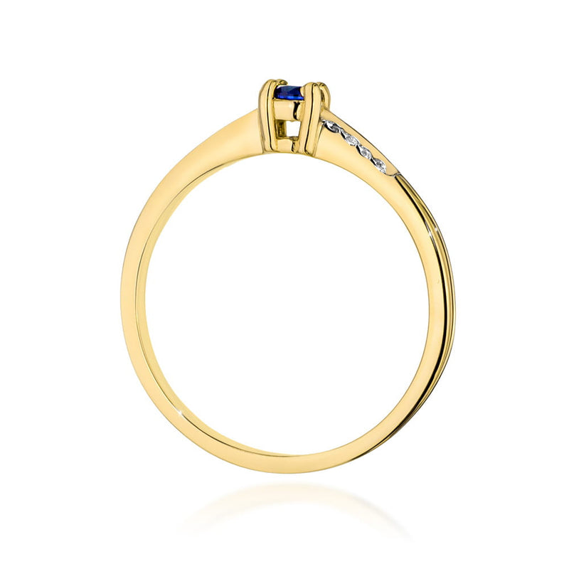 Inel Aur 14K cu Diamante Naturale Albe si Negre 0.16 ct, imaginea 3 din 6