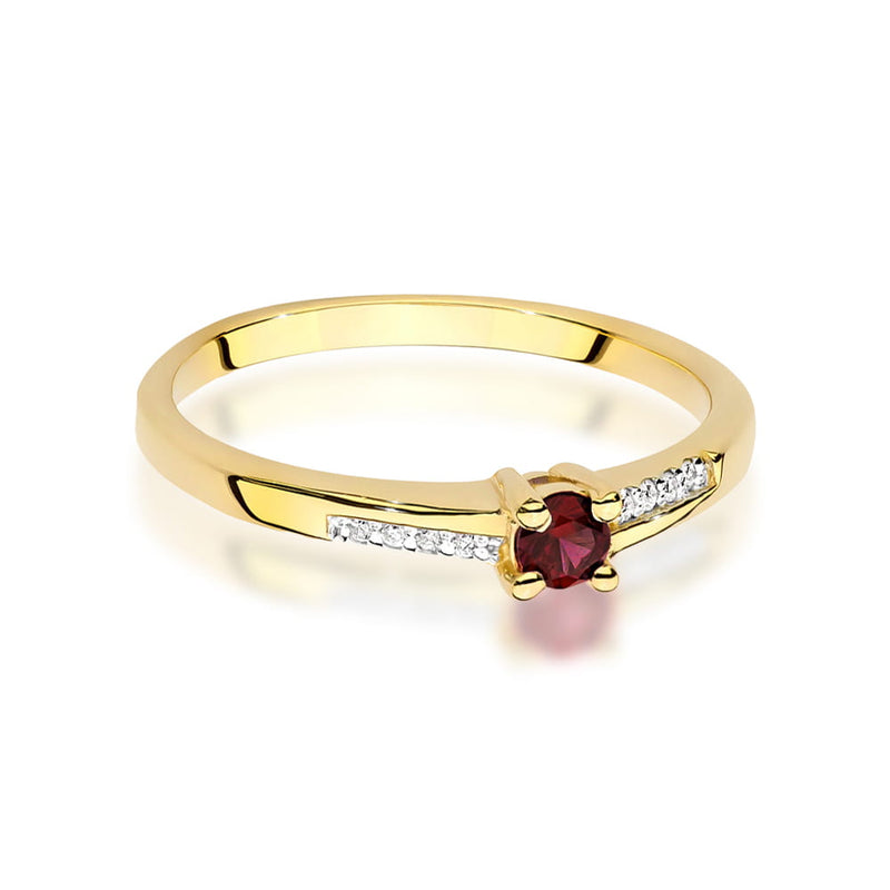 Inel Aur 14K cu Rubin 0.15 ct si Diamante Naturale 0.04 ct, imaginea 2 din 11